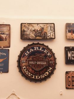 PACK "B" 7 PLACAS CARTELES ESTILO VINTAGE EN METAL DECORACIÓN PARA BARBERIA CAFÉ CUARTO