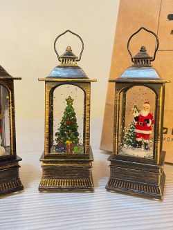 FAROLITO LAMPARA PEQUEÑA DECORACIÓN NAVIDAD RÚSTICA CHRISTMAS PAPA NOEL