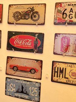 PACK "D" 10 PLACAS AFICHES DECORATIVOS PARA BAR CARWASH DECO ESTILO VINTAGE