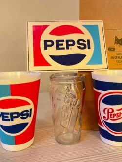 SET VASOS PEPSI COKE COLECCIONABLES ANTIGUO STICKER