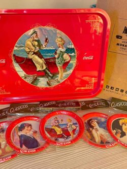 PACK 5 POSAVASOS APOYAVASOS Y AZAFATE FUENTE PANETONERA COCA COLA NUEVOS