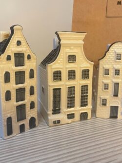 SET 3 CASITAS KLM MINIATURA BOTELLAS DE LICOR COLECCIONABLE VACIAS