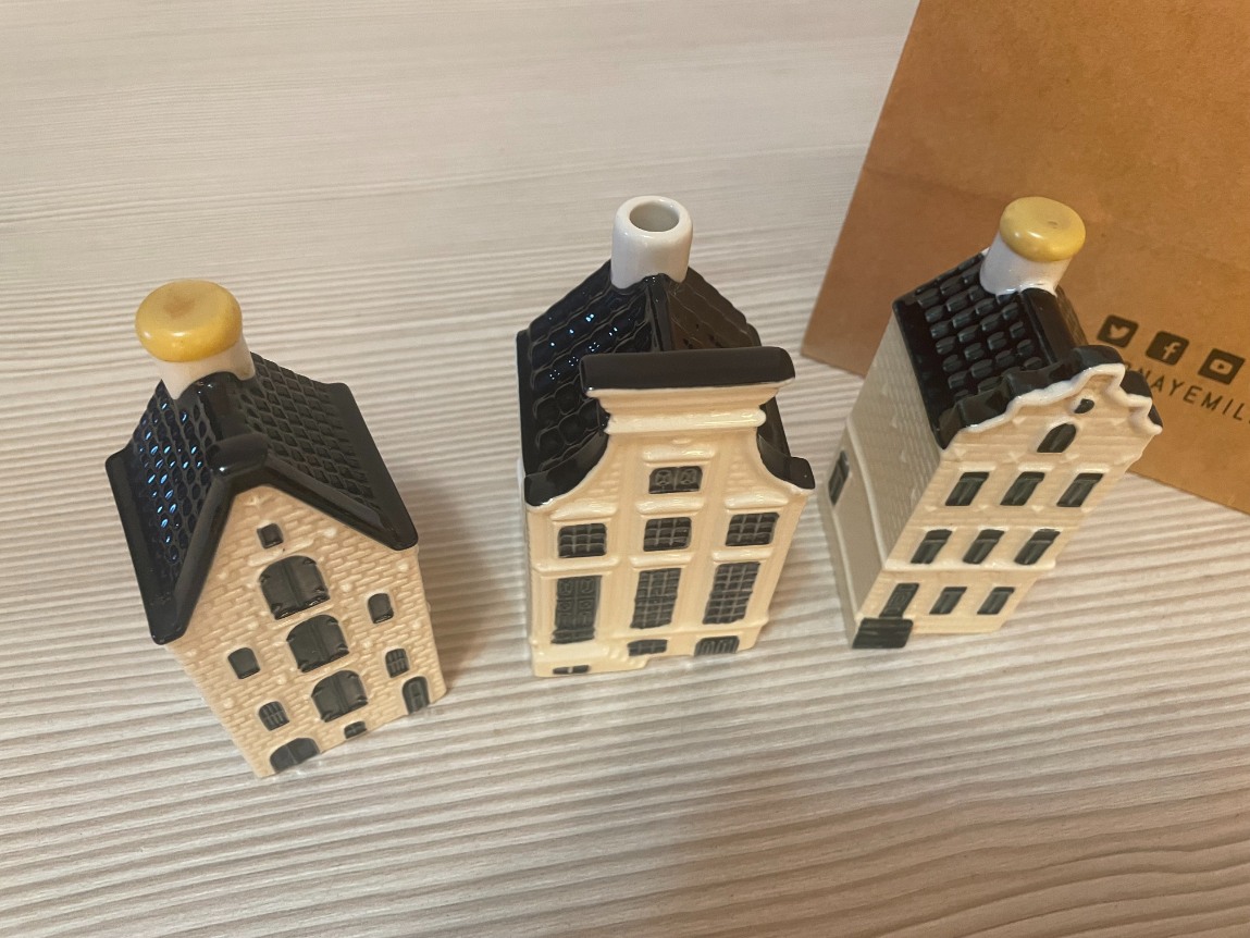 SET 3 CASITAS KLM MINIATURA BOTELLAS DE LICOR HOLANDA DEUTCH COLECCIONABLE - Imagen 5
