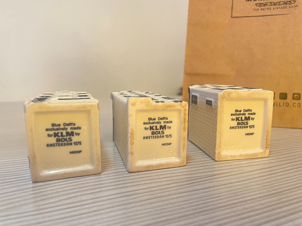 SET 3 CASITAS KLM MINIATURA BOTELLAS DE LICOR COLECCIONABLE VACIAS - Imagen 5