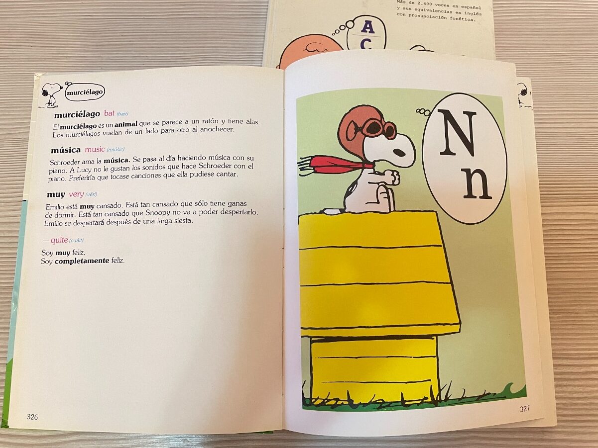 2 TOMOS DE LIBROS DICCIONARIO DE INGLÉS CARLITOS CHARLIE BROWN - Imagen 5