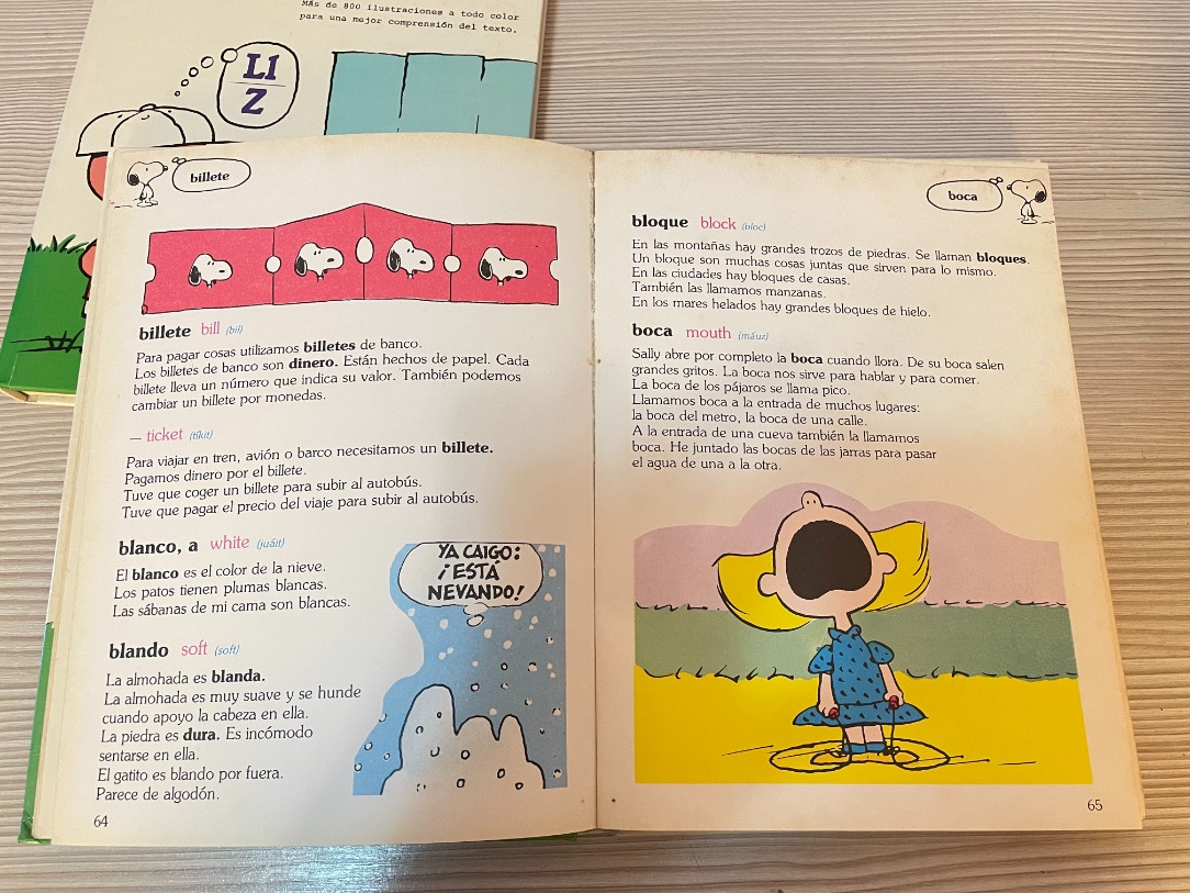 2 TOMOS DE LIBROS DICCIONARIO DE INGLÉS CARLITOS CHARLIE BROWN - Imagen 9